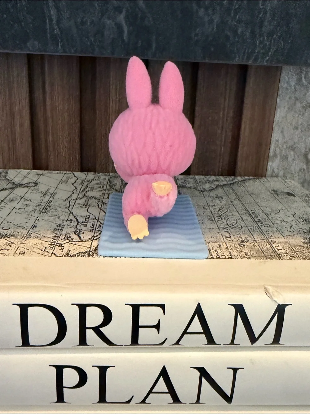 Authentic POP MART The Monsters Labubu Pink Bunny Yoga Vinyl Figure